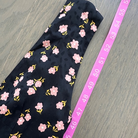 Self-Portrait Black Floral Sleeveless V-Neck Dress Button Ruffle Twist - US 2 - Picture 12 of 12